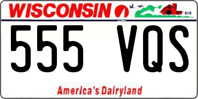 WI license plate 555VQS