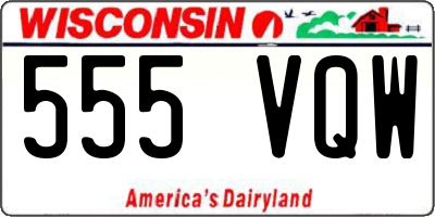 WI license plate 555VQW