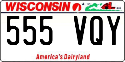 WI license plate 555VQY