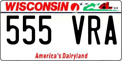 WI license plate 555VRA