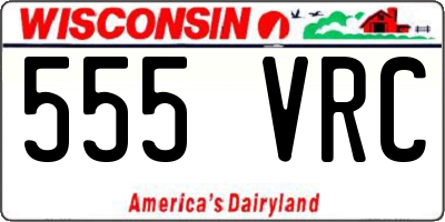 WI license plate 555VRC