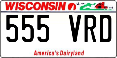 WI license plate 555VRD