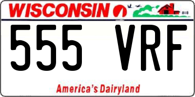 WI license plate 555VRF