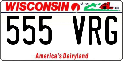 WI license plate 555VRG
