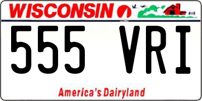 WI license plate 555VRI