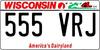 WI license plate 555VRJ