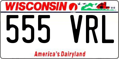 WI license plate 555VRL