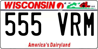 WI license plate 555VRM
