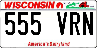 WI license plate 555VRN