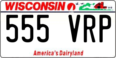 WI license plate 555VRP