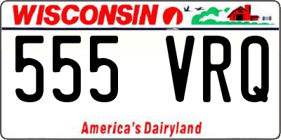 WI license plate 555VRQ