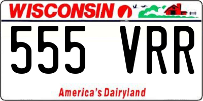WI license plate 555VRR
