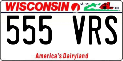 WI license plate 555VRS
