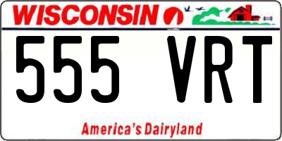 WI license plate 555VRT