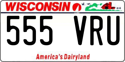WI license plate 555VRU