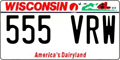 WI license plate 555VRW