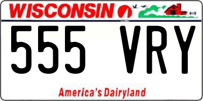 WI license plate 555VRY