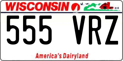WI license plate 555VRZ