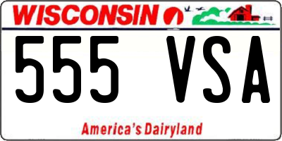 WI license plate 555VSA