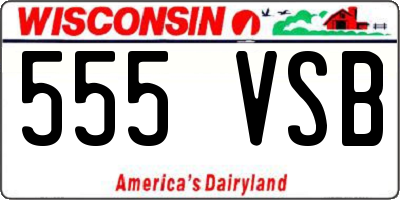 WI license plate 555VSB