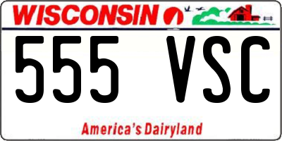 WI license plate 555VSC