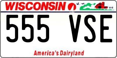WI license plate 555VSE