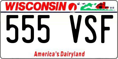 WI license plate 555VSF