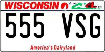 WI license plate 555VSG