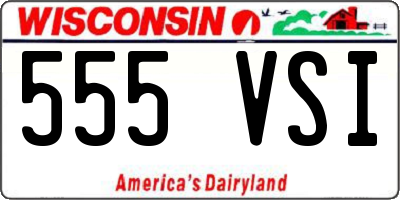 WI license plate 555VSI