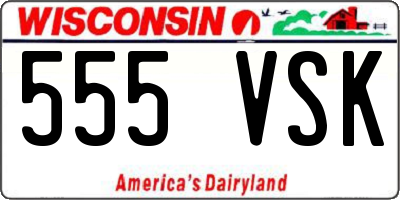 WI license plate 555VSK