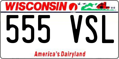 WI license plate 555VSL