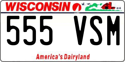 WI license plate 555VSM