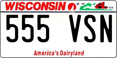 WI license plate 555VSN