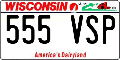 WI license plate 555VSP