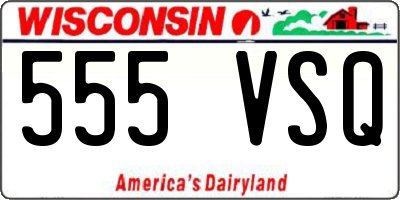 WI license plate 555VSQ