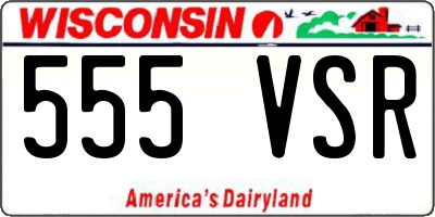 WI license plate 555VSR