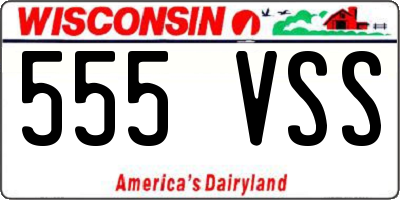 WI license plate 555VSS