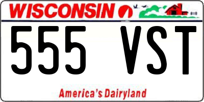 WI license plate 555VST
