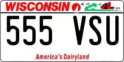 WI license plate 555VSU