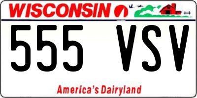 WI license plate 555VSV