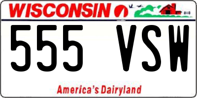 WI license plate 555VSW
