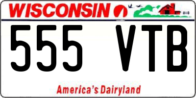 WI license plate 555VTB