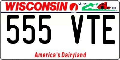 WI license plate 555VTE