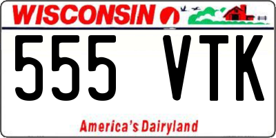 WI license plate 555VTK