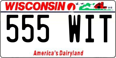 WI license plate 555WIT