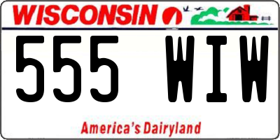 WI license plate 555WIW