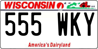 WI license plate 555WKY
