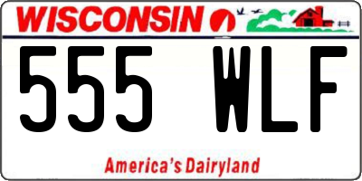 WI license plate 555WLF
