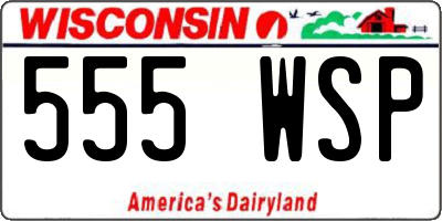 WI license plate 555WSP