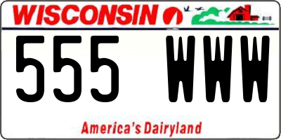 WI license plate 555WWW